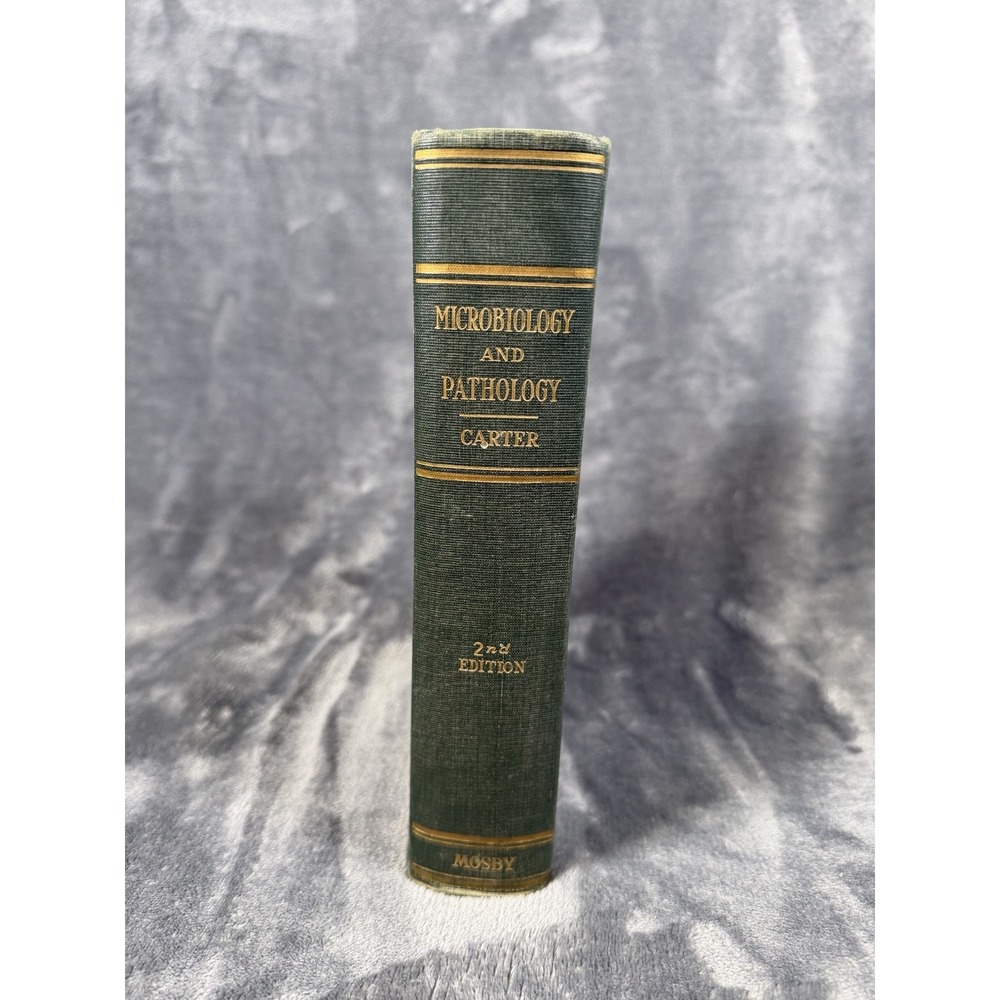 Vintage 1939 Microbiology & Pathology Carter Mosby Green Cloth HC Illus US